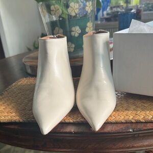 Ganni Elegant Cream Ankle Boots